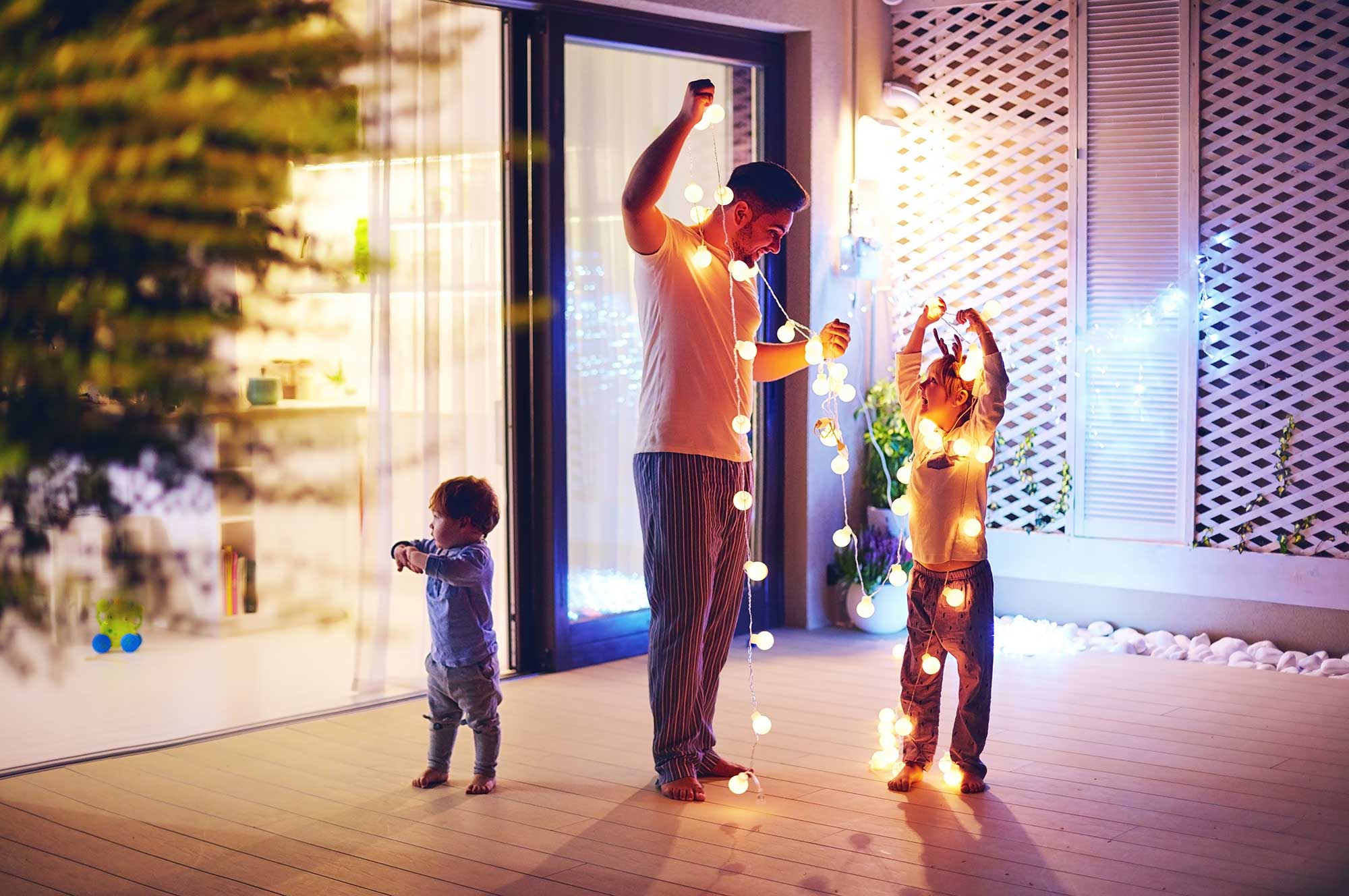 Family With Lights And Energy